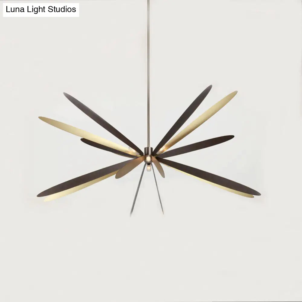 Simplicity 6-Bulb Black Dragonfly Ceiling Chandelier | Metal Shade Drown Lighting