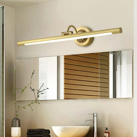 Sleek Black/Gold Vanity Light Fixture - Simplicity Streamlined Design Led Wall Lighting For Dressing