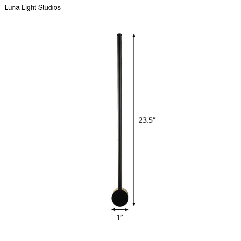 Sleek Black Iron Wall Light Fixture - Needle Sword Design 23.5/31.5 Inches High Led Sconce For