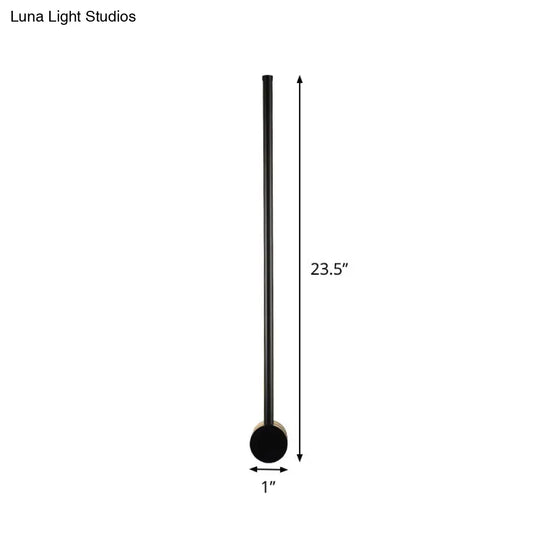 Sleek Black Iron Wall Light Fixture - Needle Sword Design 23.5/31.5 Inches High Led Sconce For