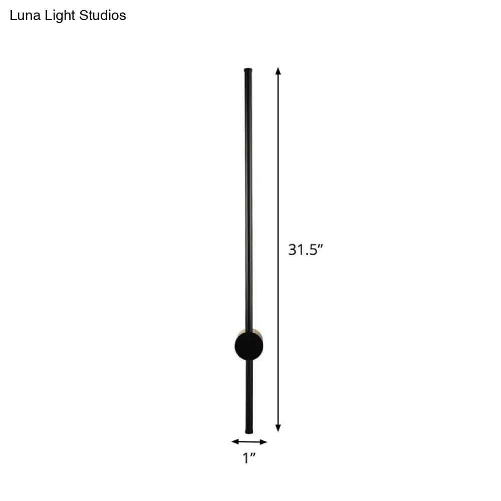 Sleek Black Iron Wall Light Fixture - Needle Sword Design 23.5/31.5 Inches High Led Sconce For