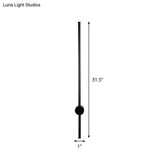 Sleek Black Iron Wall Light Fixture - Needle Sword Design 23.5/31.5 Inches High Led Sconce For