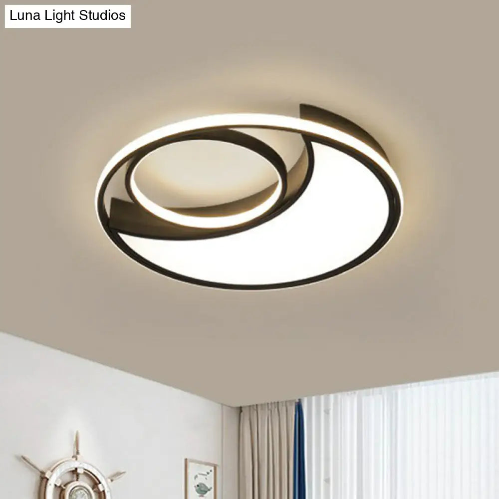 Sleek Black Led Flush Mount Ceiling Light For The Bedroom / Third Gear