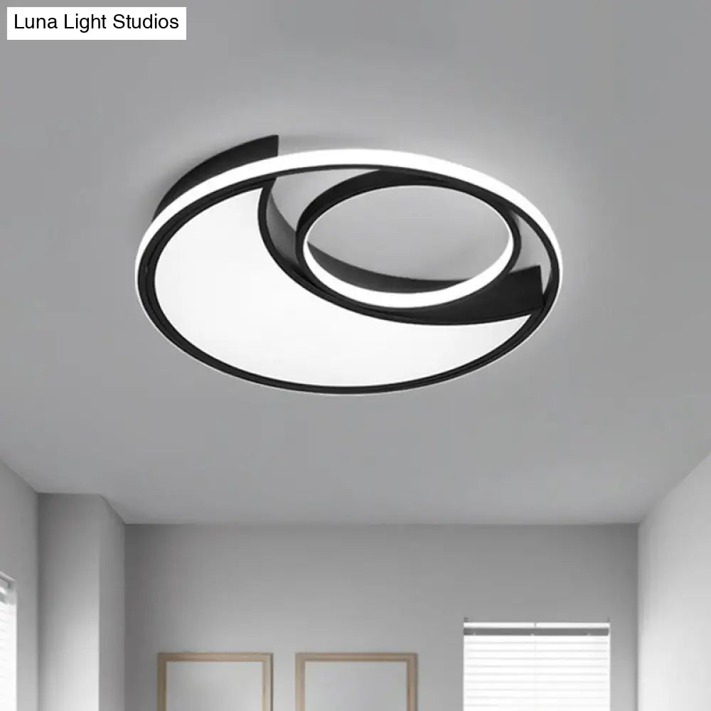 Sleek Black Led Flush Mount Ceiling Light For The Bedroom / White