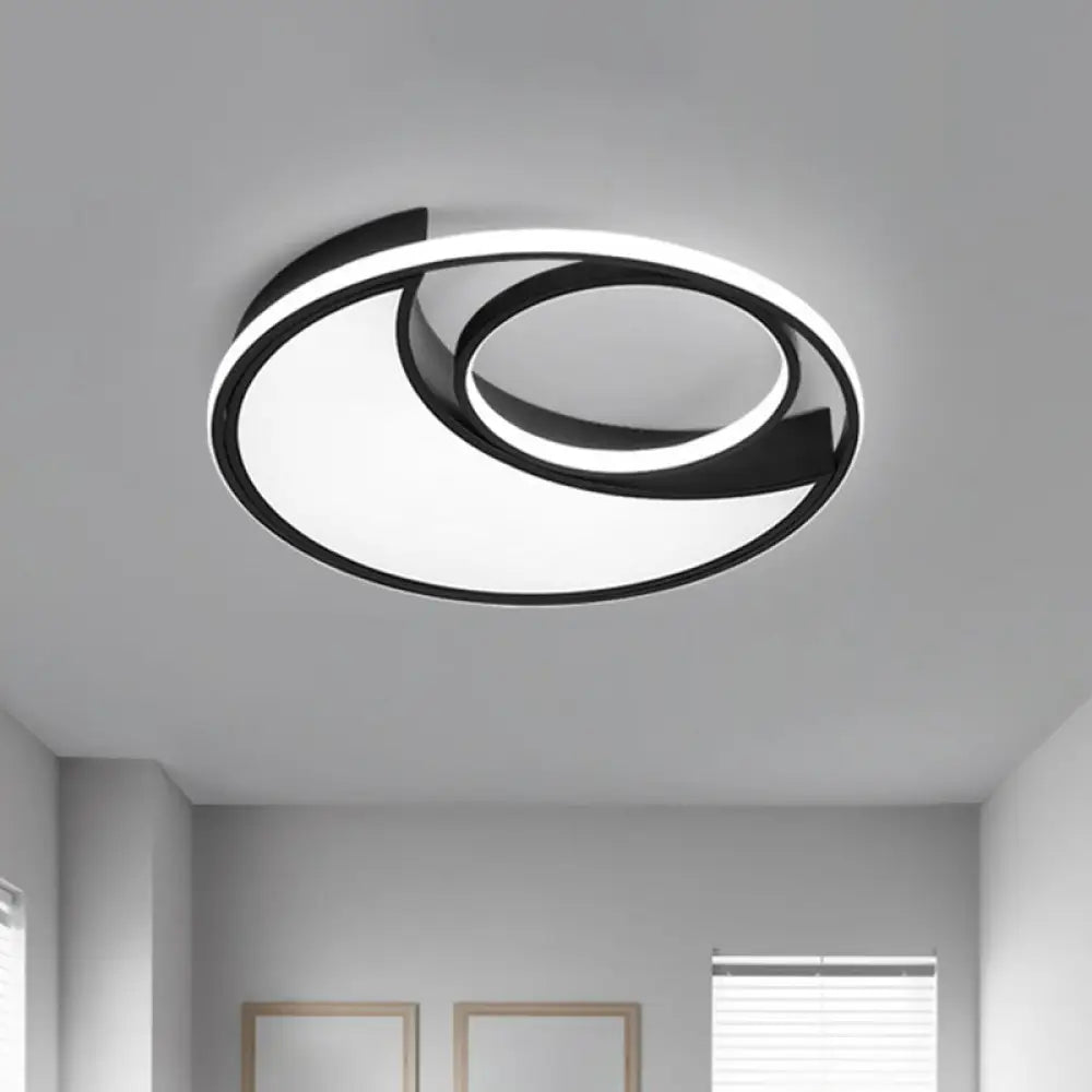 Sleek Black Led Flush Mount Ceiling Light For The Bedroom / White