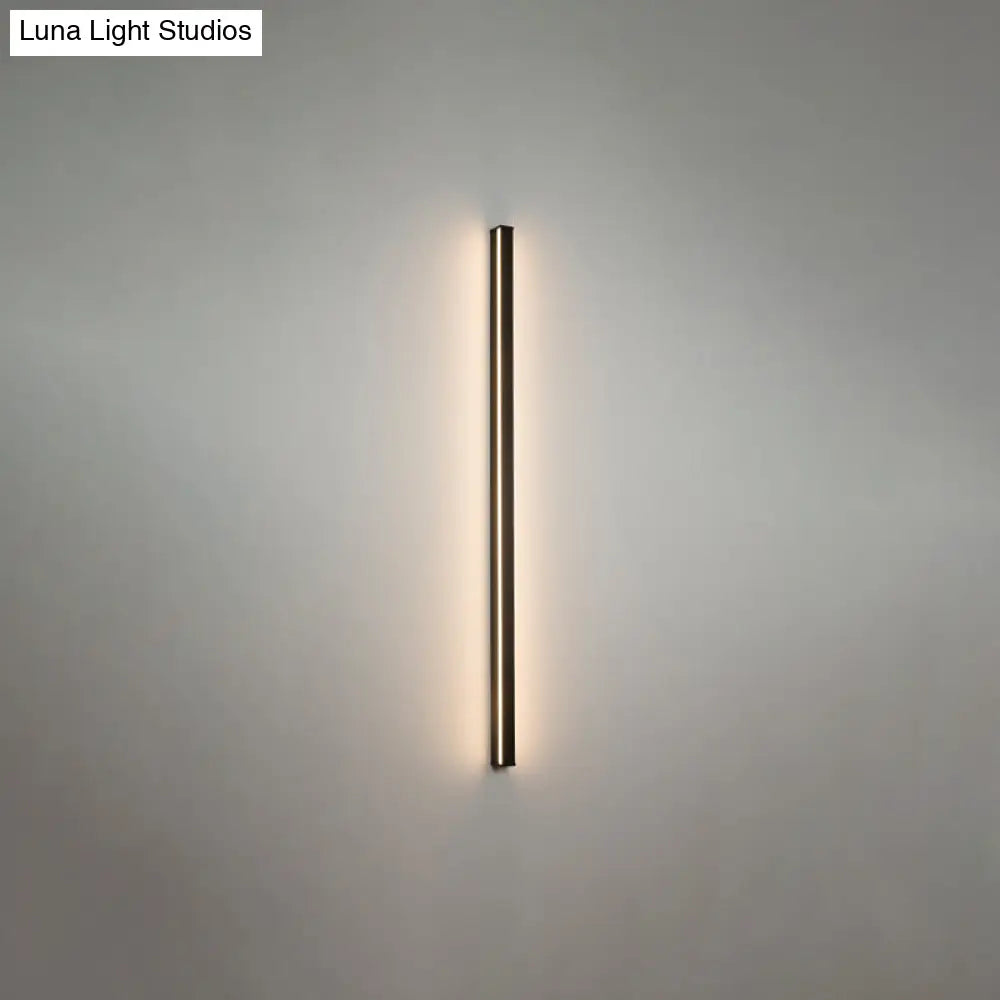 Sleek Black Led Wall Sconce For Hallways - Linear Flush Mount Design