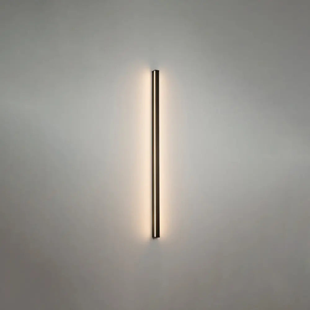 Sleek Black Led Wall Sconce For Hallways - Linear Flush Mount Design / Warm 31.5