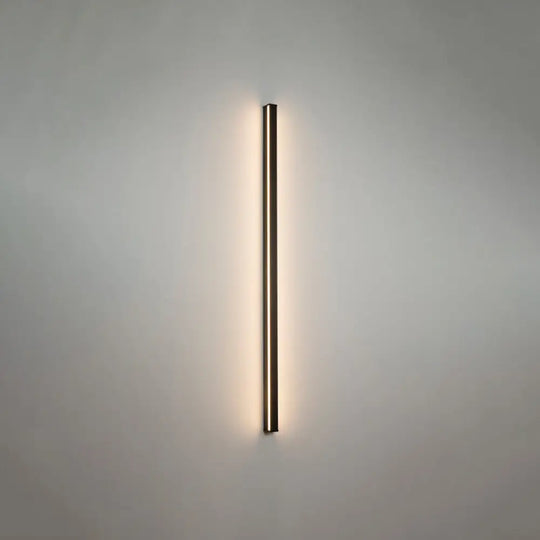 Sleek Black Led Wall Sconce For Hallways - Linear Flush Mount Design / Warm 39