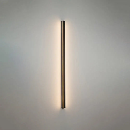 Sleek Black Led Wall Sconce For Hallways - Linear Flush Mount Design / Warm 47