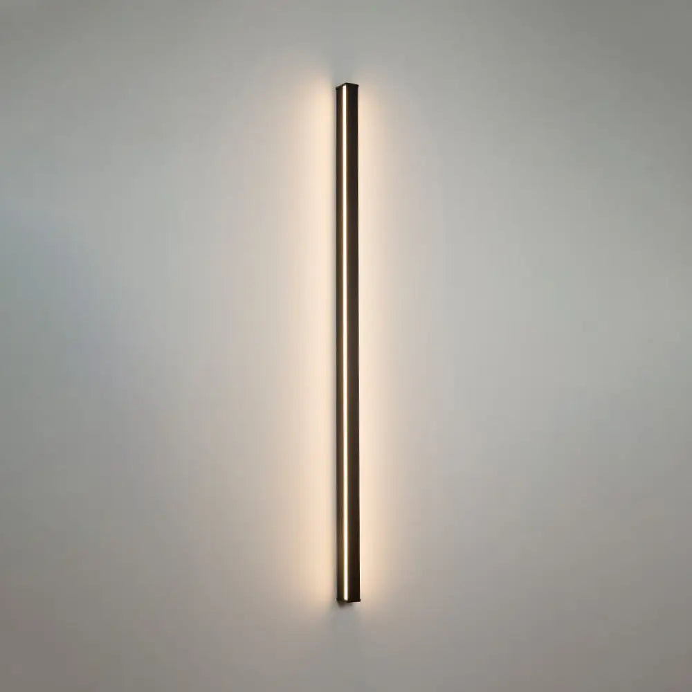 Sleek Black Led Wall Sconce For Hallways - Linear Flush Mount Design / Warm 59