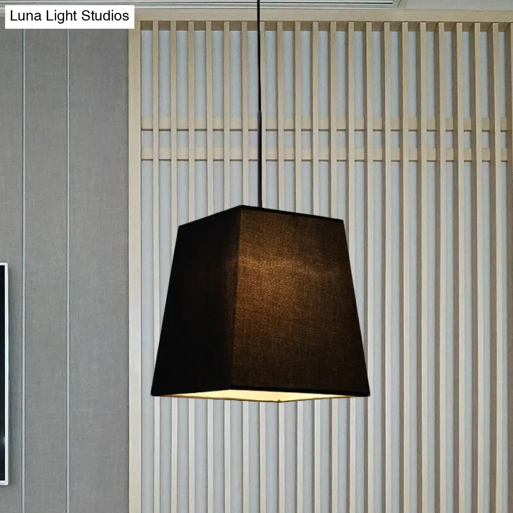 Black Fabric Mini Pendant Light - Sleek Simplicity For Dining Room