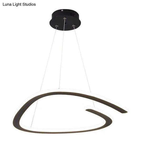 Sleek Black Triangle Chandelier: Led Suspension Light In White/Warm