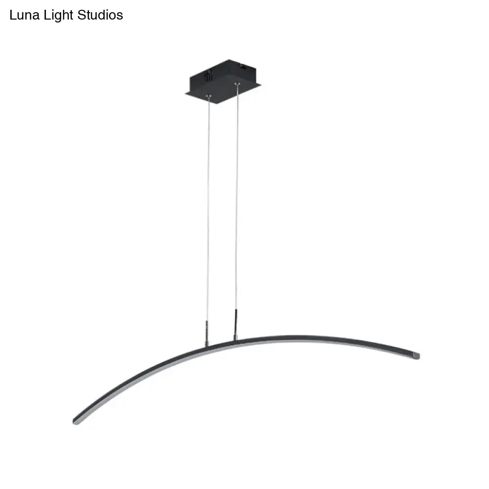 Sleek Black/White Arch Island Led Pendant Lamp For Elegant Dining Table Lighting