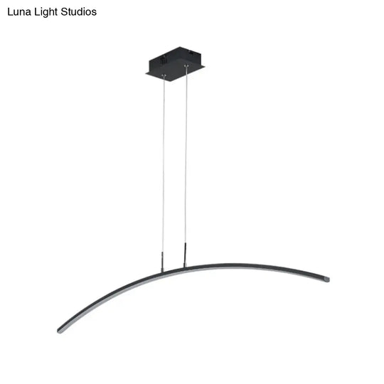 Sleek Black/White Arch Island Led Pendant Lamp For Elegant Dining Table Lighting