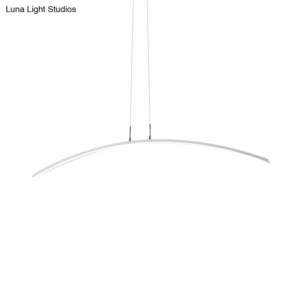 Sleek Black/White Arch Island Led Pendant Lamp For Elegant Dining Table Lighting