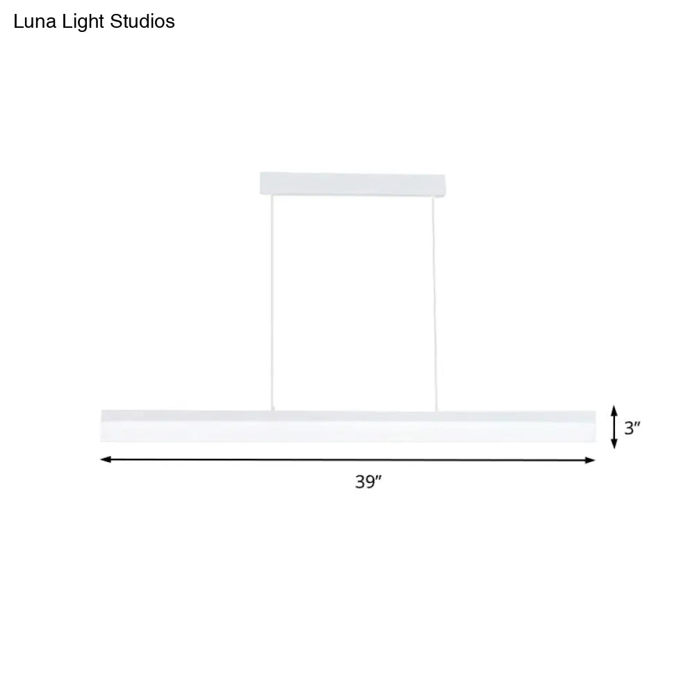 Sleek Black/White/Brown Linear Pendant Led Light In Warm/White/Natural 31.5’/39’/47’ Wide