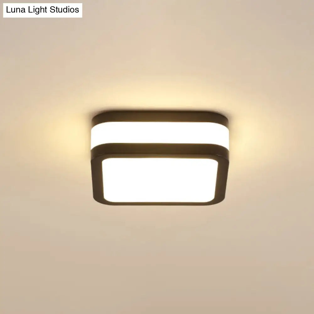 Sleek Black/White Cuboid Led Ceiling Light With Simple Style And Acrylic Finish In Warm/White