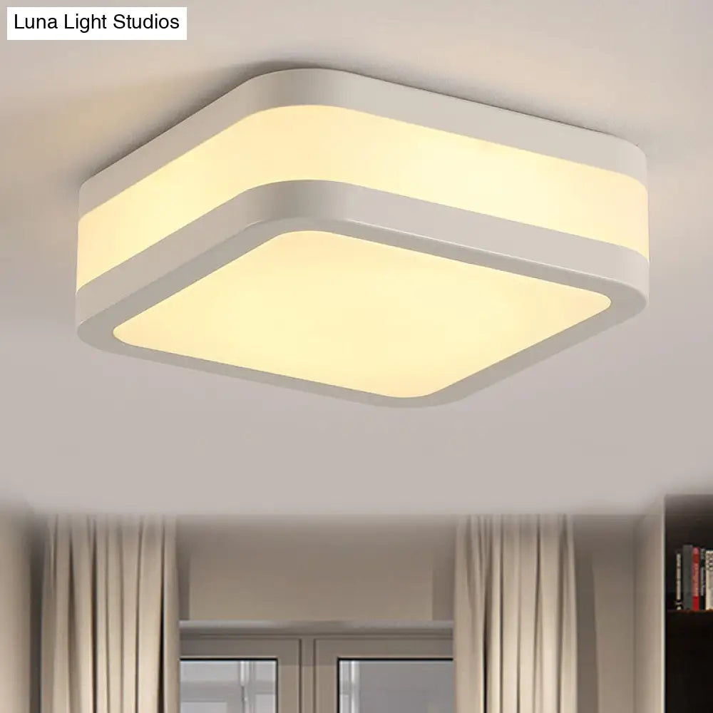 Sleek Black/White Cuboid Led Ceiling Light With Simple Style And Acrylic Finish In Warm/White
