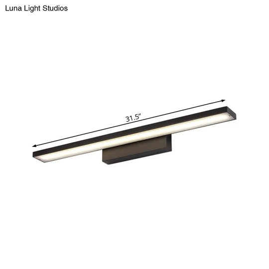 Sleek Black/White Vanity Lamp W/ Rectangular Shade & Led Acrylic Wall Light - 16/23.5 Simplistic