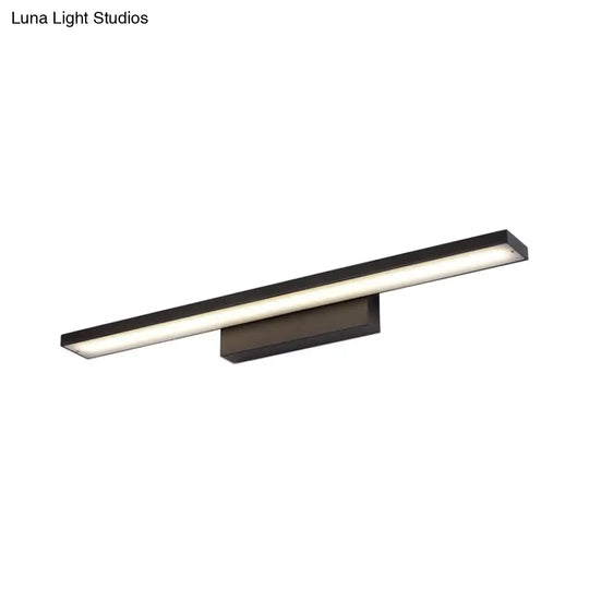 Sleek Black/White Vanity Lamp W/ Rectangular Shade & Led Acrylic Wall Light - 16/23.5 Simplistic