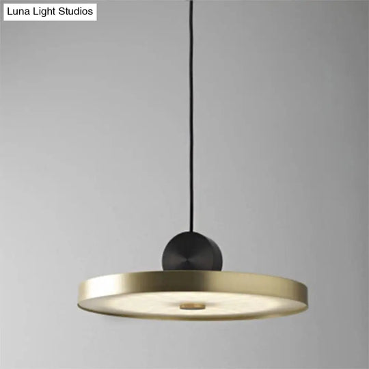 Sleek Brass Geometric Pendant Light With 1 Bulb For Dining Room Ceiling Suspension Lamp / 16