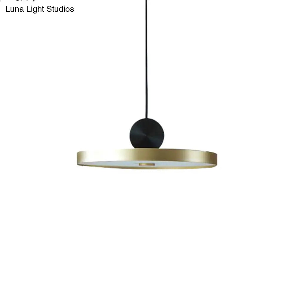 Sleek Brass Geometric Ceiling Light With 1 Bulb – Modern Suspension Lamp For Dining Room Décor