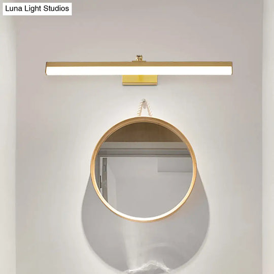 Sleek Brass Led Wall Mounted Vanity Light Fixture