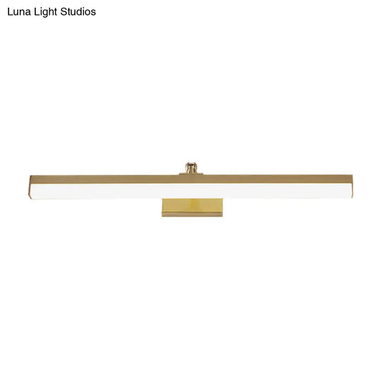 Sleek Brass Led Wall Mounted Vanity Light Fixture