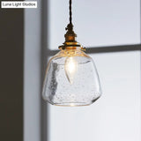 Sleek Bubbled Glass Pendant Light With Tapered Design - Perfect For Restaurants 1-Bulb Fixture