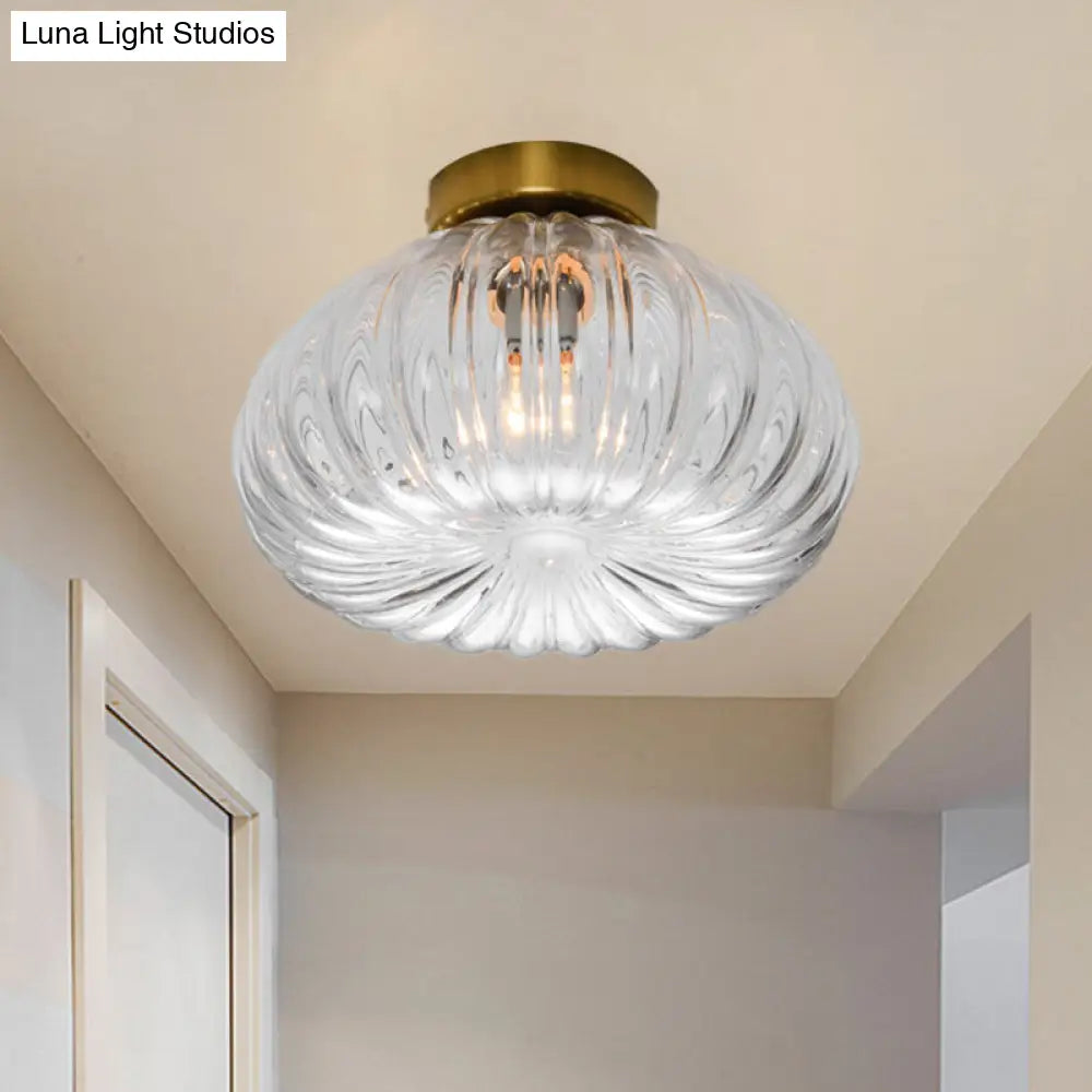 Sleek Clear/Amber Glass Led Ceiling Light Fixture - 5.5/11 W