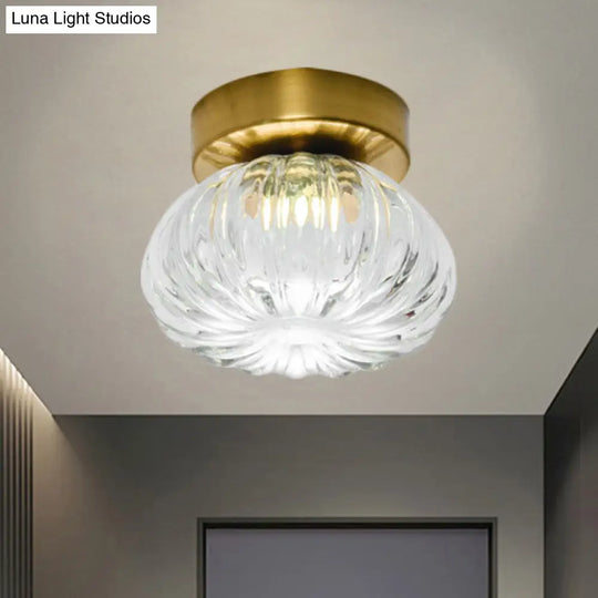 Sleek Clear/Amber Glass Led Ceiling Light Fixture - 5.5/11 W