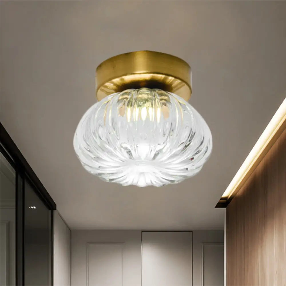 Sleek Clear/Amber Glass Led Ceiling Light Fixture - 5.5/11 W Clear / 5.5