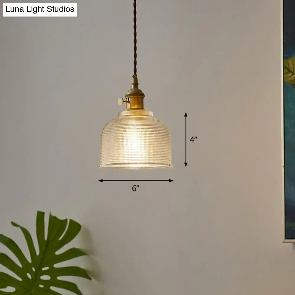 Sleek Clear Glass Bell Pendant Light - Simplicity 1-Light Hanging Fixture For Dining Room