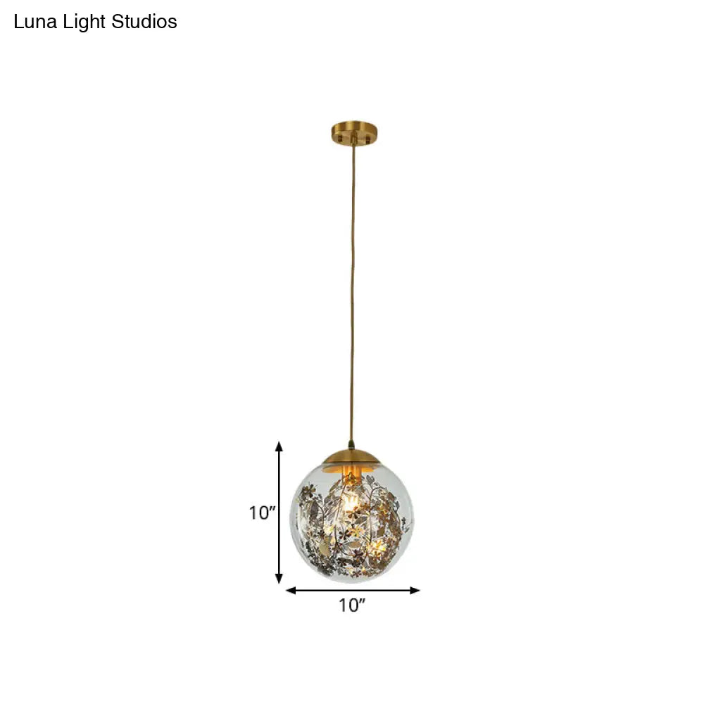 Sleek Clear Glass Pendant Light - Simplicity 1-Head Down Lighting With Brass Finish