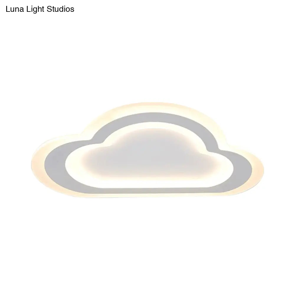 Sleek Cloud Ceiling Light: Acrylic White Led Mount For Baby Room
