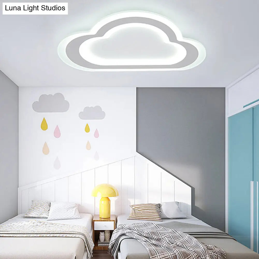 Sleek Cloud Ceiling Light: Acrylic White Led Mount For Baby Room / B Third Gear