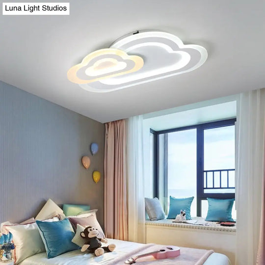 Sleek Cloud Ceiling Light: Acrylic White Led Mount For Baby Room / A Third Gear