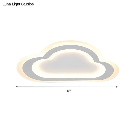 Sleek Cloud Ceiling Light: Acrylic White Led Mount For Baby Room