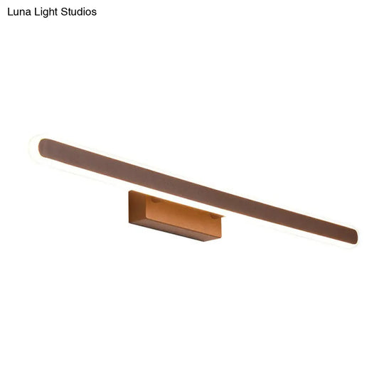 Sleek Coffee Linear Led Vanity Sconce For Minimalist Bathrooms