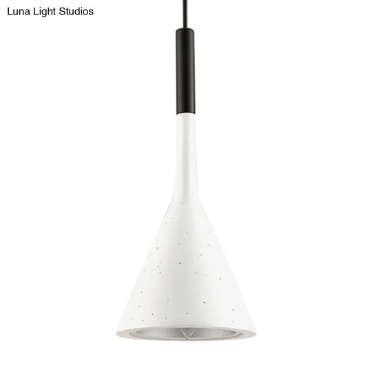 Sleek Conical Pendant Light - Iron Simple Style Monochrome Dining Table Lamp