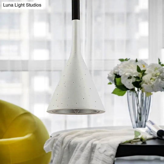 Conical Pendant Light - Simple And Stylish Iron Hanging Lamp White