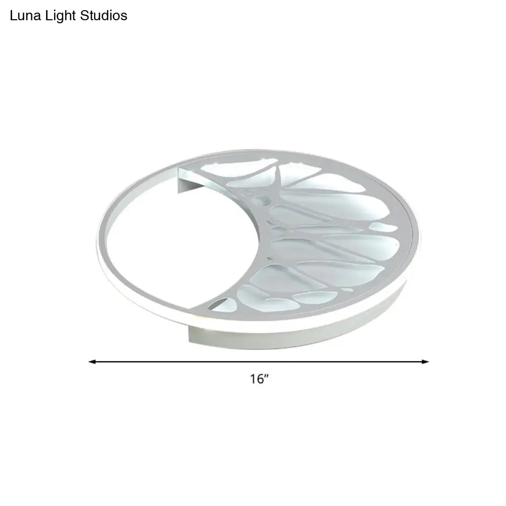 Sleek Crescent Led Flush Ceiling Light: Modern Acrylic White Lamp For Living Room
