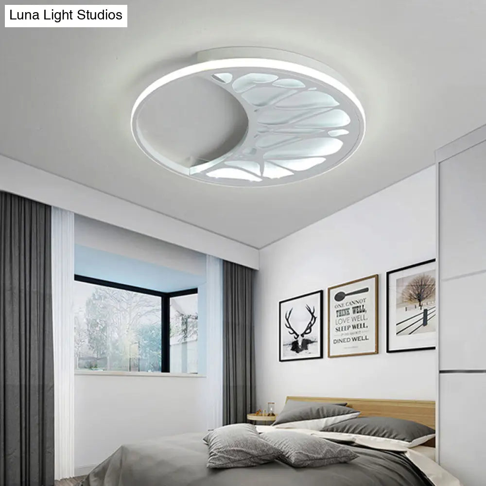 Sleek Crescent Led Flush Ceiling Light: Modern Acrylic White Lamp For Living Room / 16