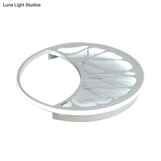 Sleek Crescent Led Flush Ceiling Light: Modern Acrylic White Lamp For Living Room