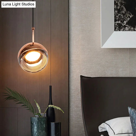 Sleek Crystal Glass Led Pendant Ceiling Light – A Global Simplicity For Bedside