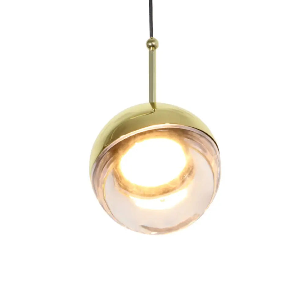 Sleek Crystal Glass Led Pendant Ceiling Light – A Global Simplicity For Bedside Gold