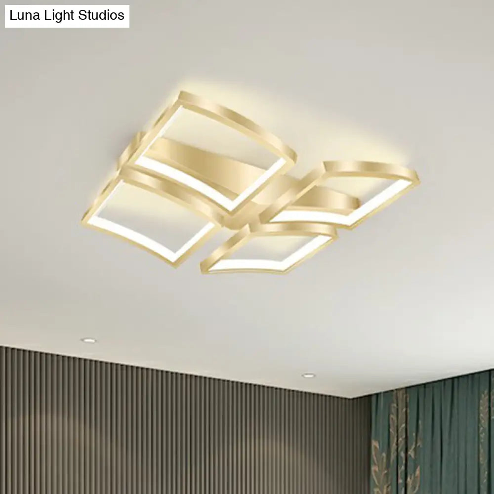 Sleek Curved Frame Flush Mount Led Ceiling Light For Modern Living Spaces