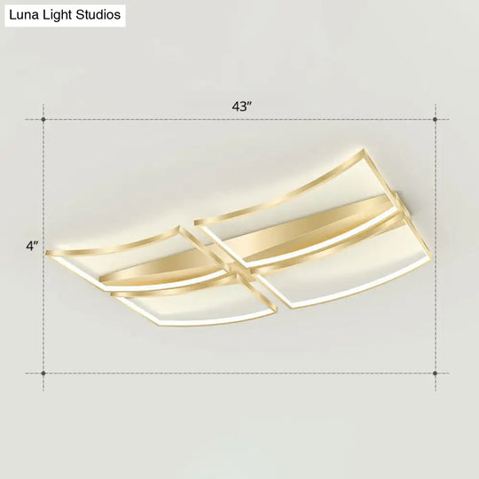 Sleek Curved Frame Flush Mount Led Ceiling Light For Modern Living Spaces Gold / 43 Remote Control