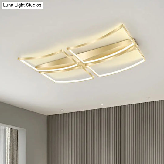 Sleek Curved Frame Flush Mount Led Ceiling Light For Modern Living Spaces