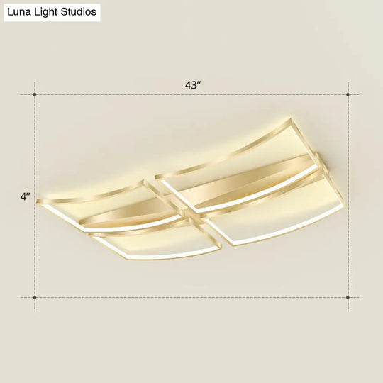 Sleek Curved Frame Flush Mount Led Ceiling Light For Modern Living Spaces Gold / 43 Warm